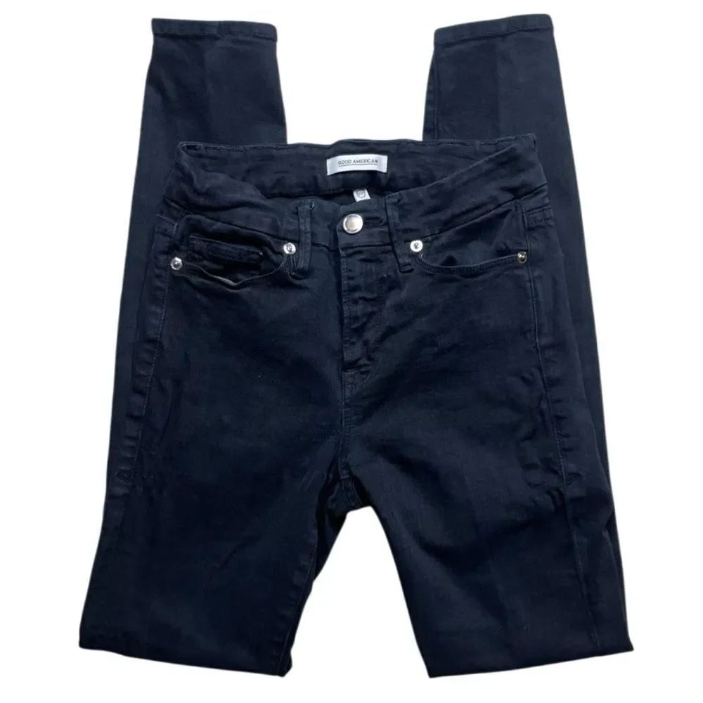 Good American Midnight Black Denim Jeans Size 25